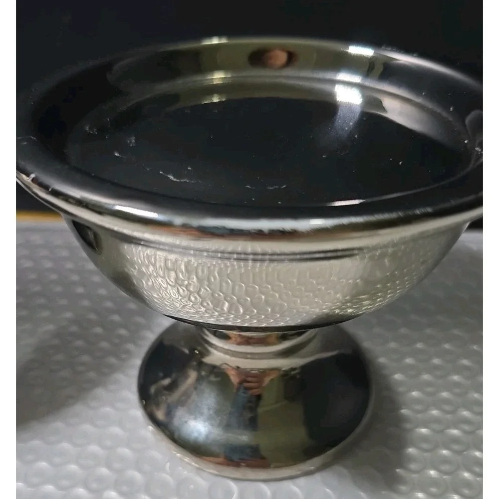 Pair Of Silver Colored Candle Holders/Display Pedestals VTG No Brand 5